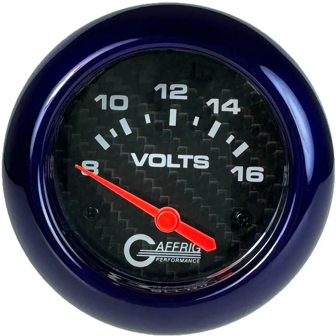 Gaffrig Part #12005 2 5/8 Inch Electric Voltmeter Marine Boat Gauge 8-16V Carbon Fiber 5
