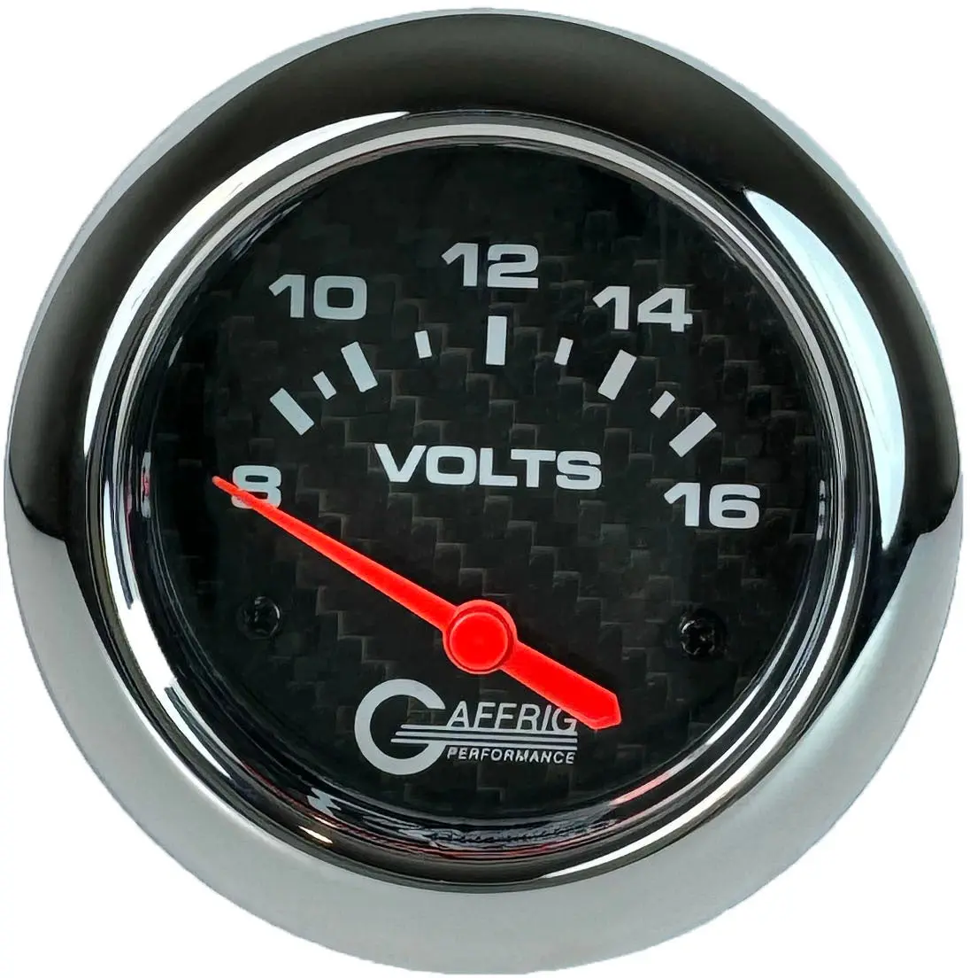 Gaffrig Part #12005 2 5/8 Inch Electric Voltmeter Marine Boat Gauge 8-16V Carbon Fiber 9