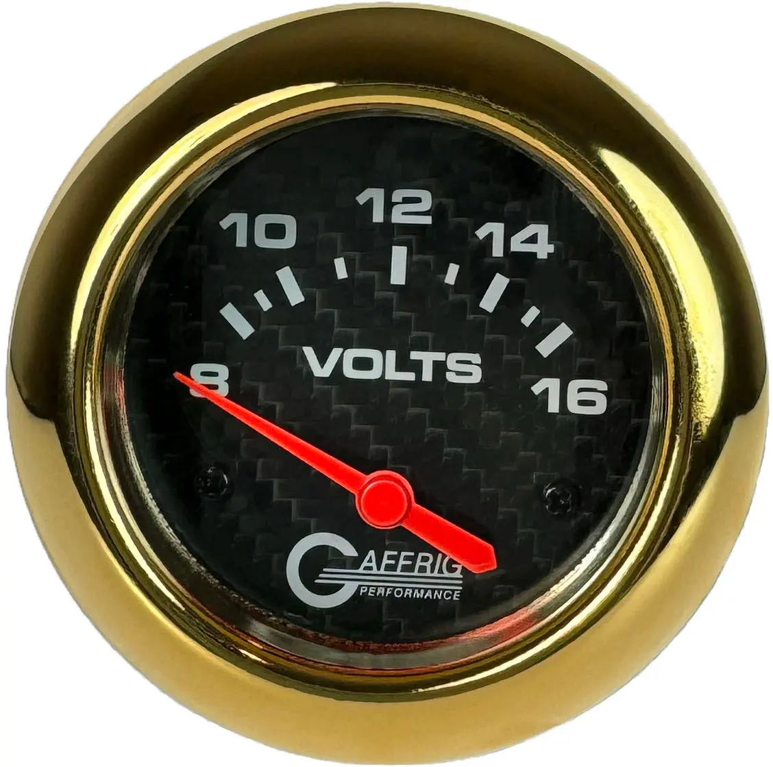 Gaffrig Part #12005 2 5/8 Inch Electric Voltmeter Marine Boat Gauge 8-16V Carbon Fiber 10