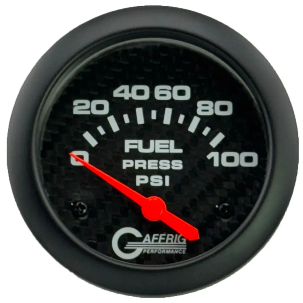 Gaffrig Part #12008 2 5/8 Inch Electric Fuel Pressure Marine Boat Gauge 0-100 Psi Carbon Fiber - Includes Sender 1