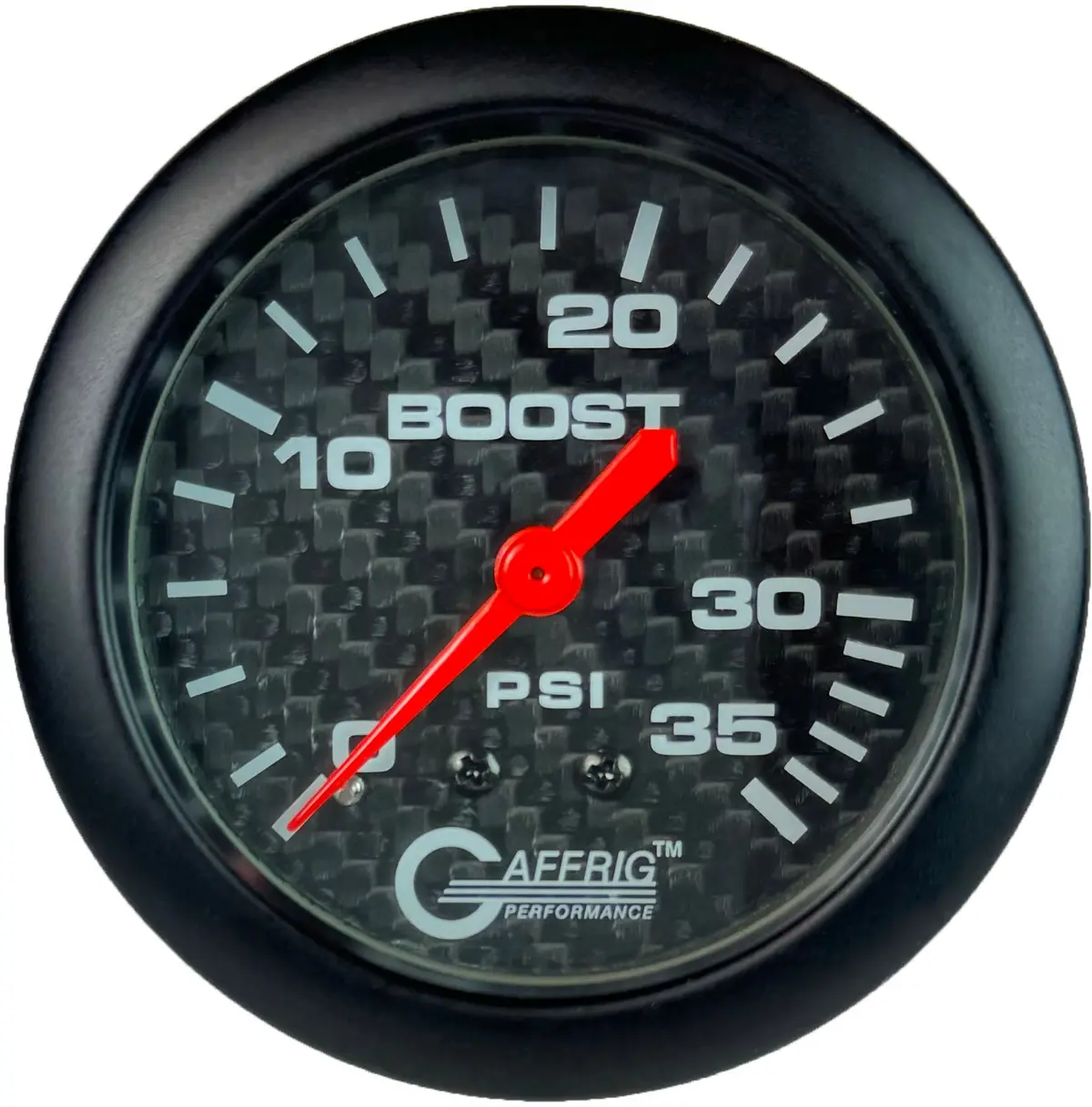 Gaffrig Part #12010 2 5/8 Inch Mechanical Boost Marine Boat Gauge 0-35 Psi Carbon Fiber 1