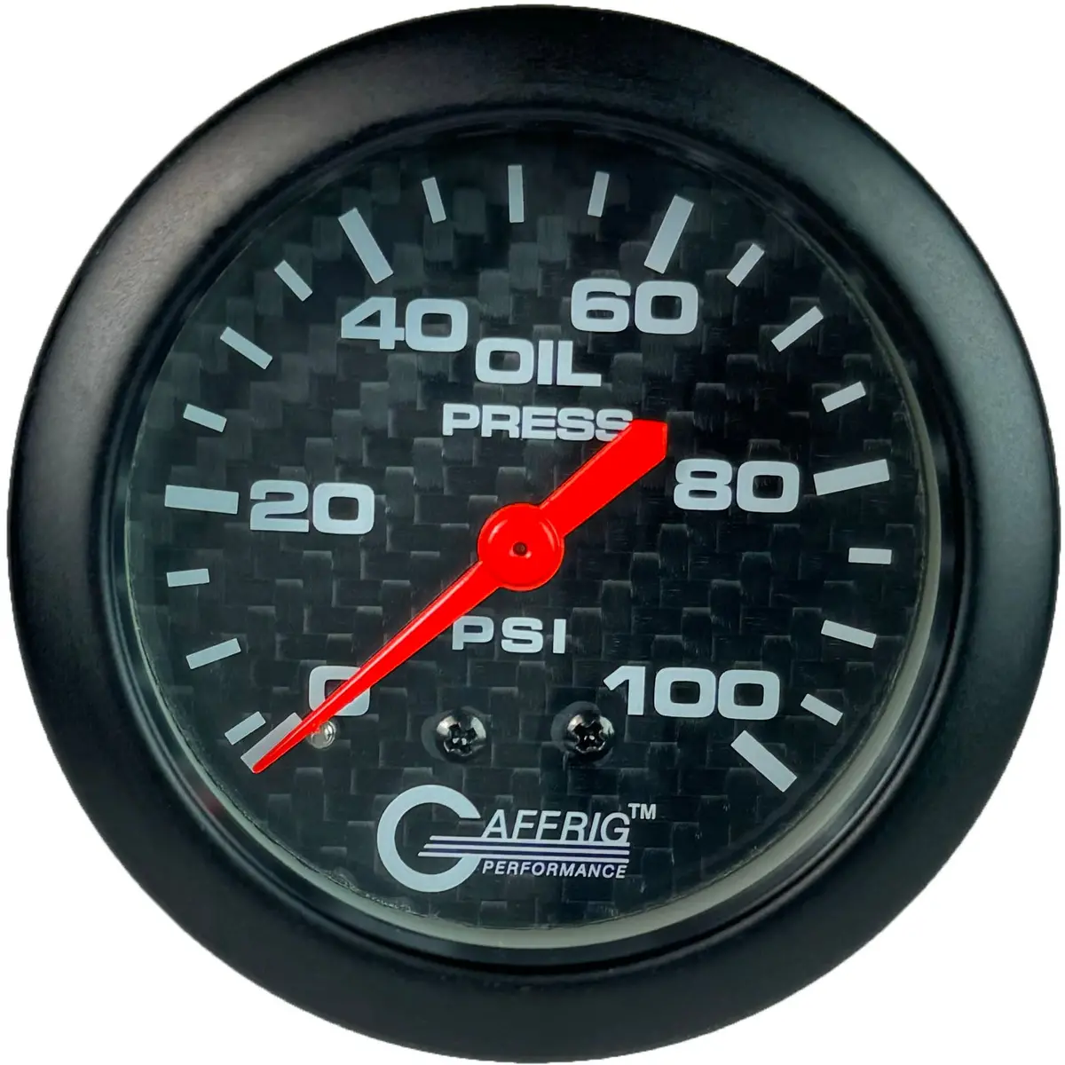 Gaffrig Part #12011 2 5/8 Inch Mechanical Oil Pressure Marine Boat Gauge 0-100 Psi Carbon Fiber 1