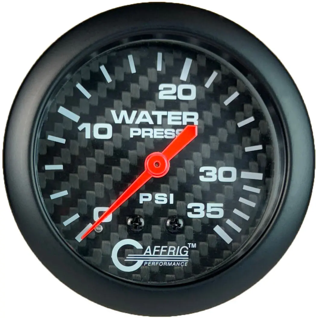 Gaffrig Part #12014 2 5/8 Inch Mechanical Water Pressure Marine Boat Gauge 0-35 Psi Carbon Fiber 1