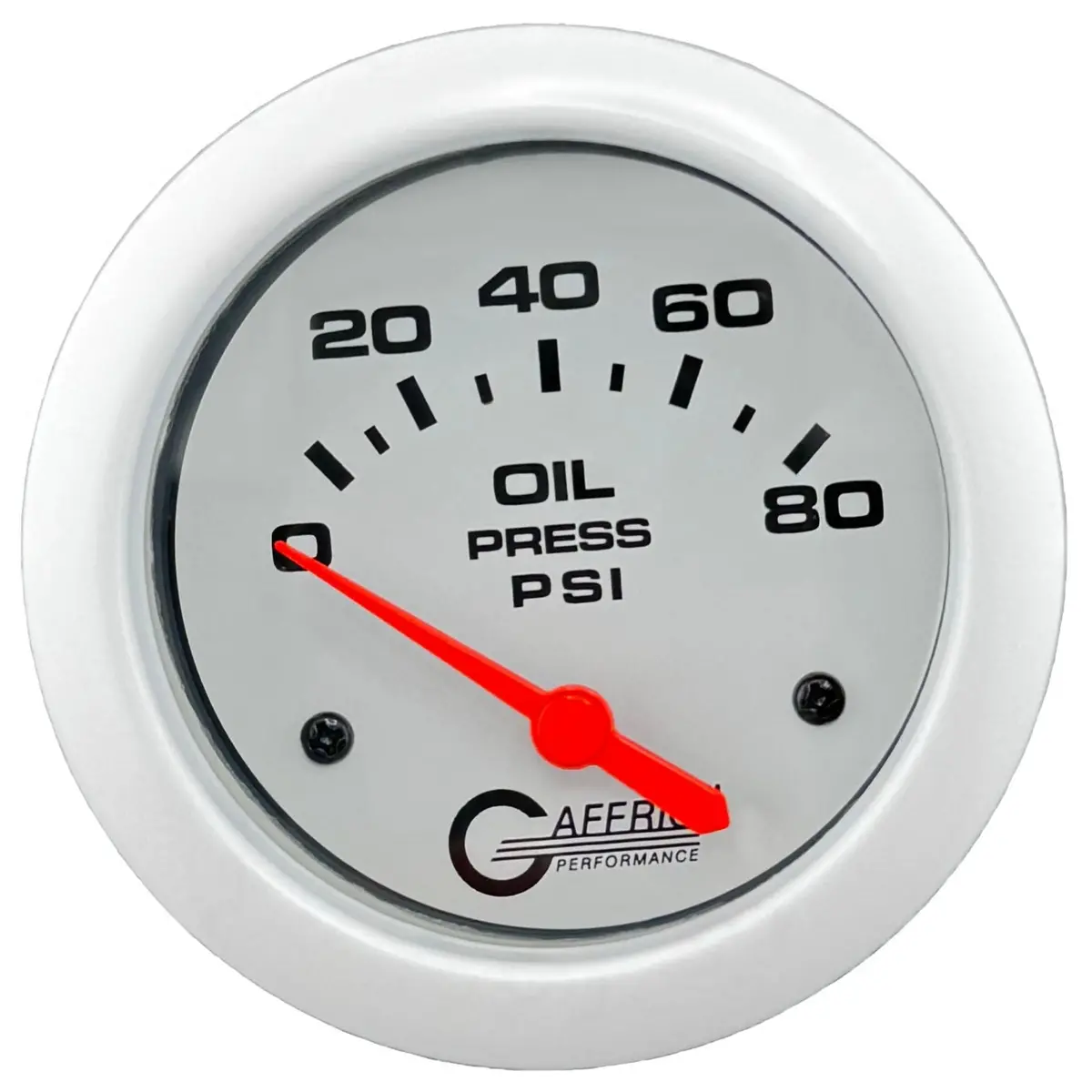 Gaffrig Part #13001 2 5/8 Inch Electric Oil Pressure Marine Boat Gauge 0-80 Psi - Includes Sender White 1