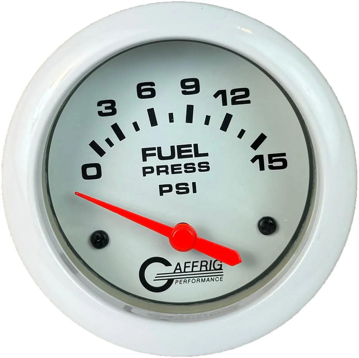 Gaffrig Part #13007 2 5/8 Inch Electric Fuel Pressure Marine Boat Gauge 0-15 Psi - Includes Sender White 1