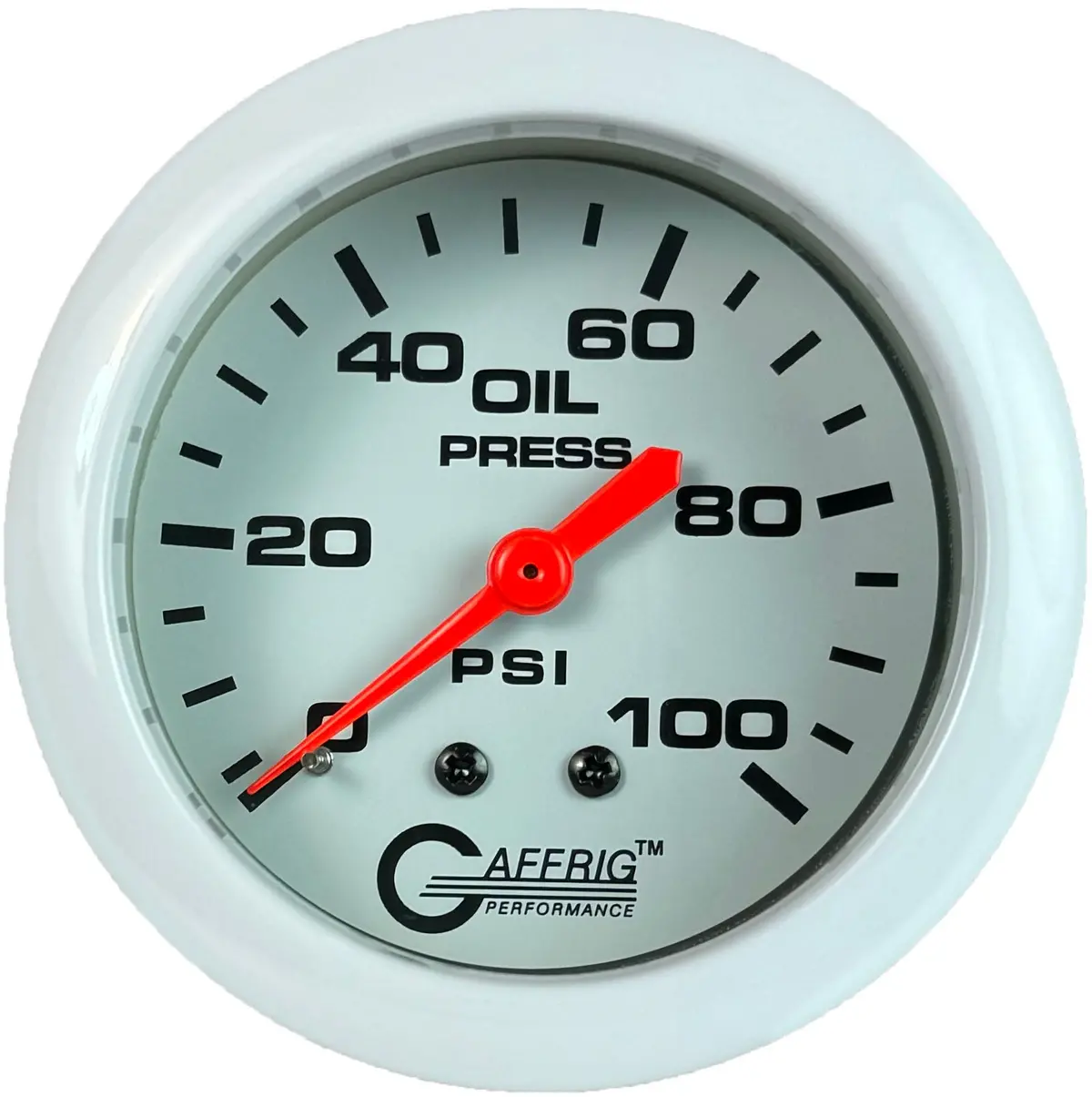 Gaffrig Part #13011 2 5/8 Inch Mechanical Oil Pressure Marine Boat Gauge 0-100 Psi White 1