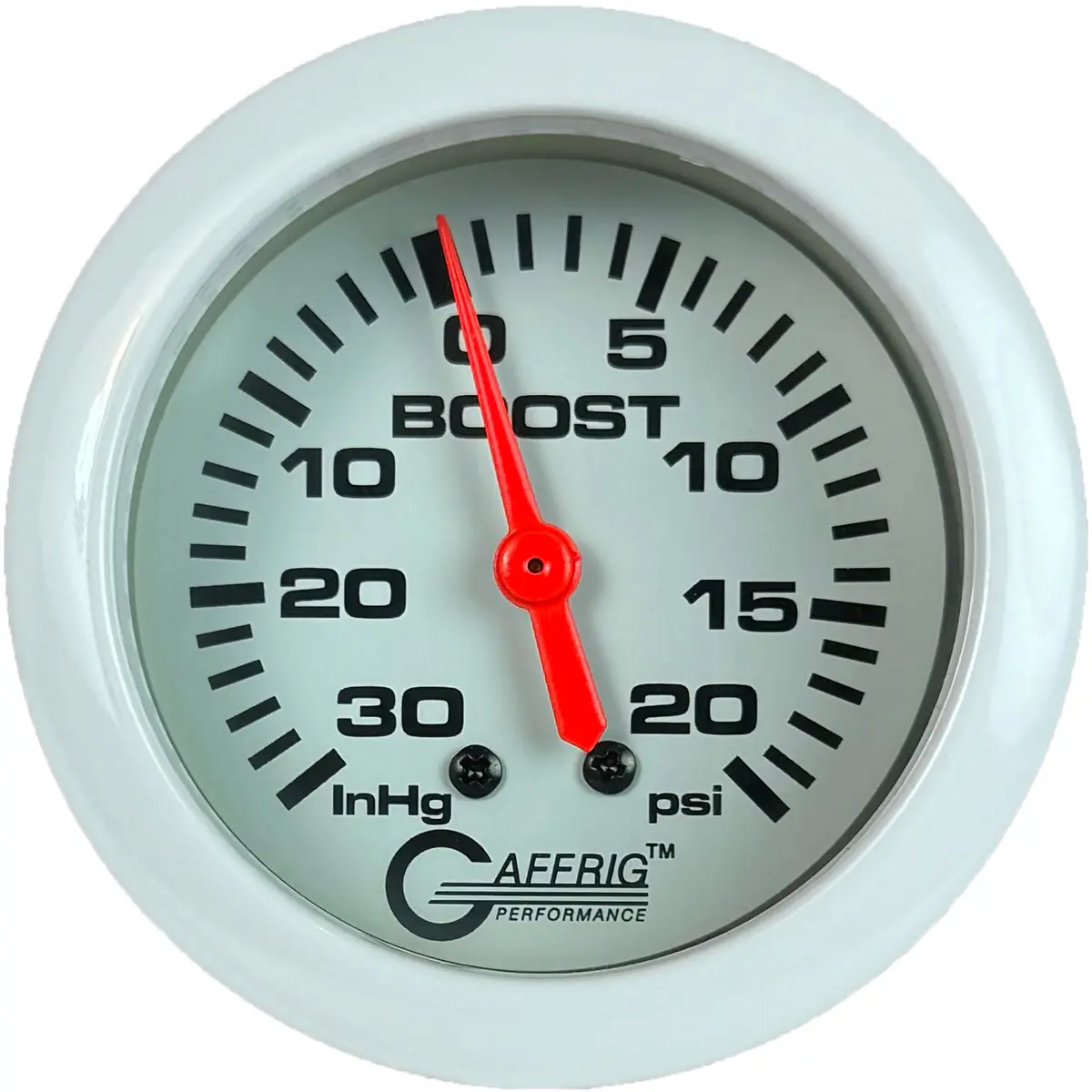 Gaffrig Part #13012 2 5/8 Inch Mechanical Vacuum 0-30 Hg/Boost Marine Boat Gauge 0-20 Psi White 1
