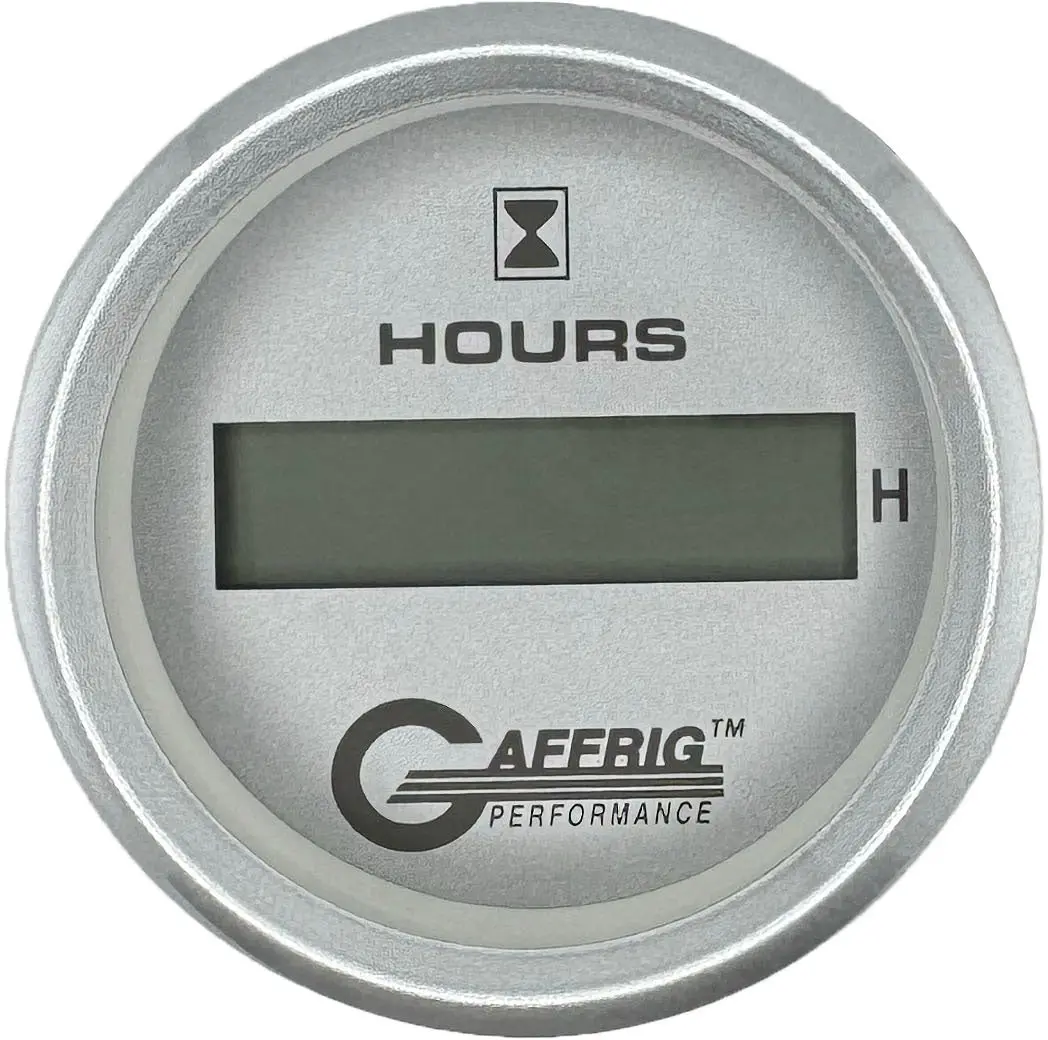 Gaffrig Part #185810 2 Inch Electric Engine Hour Meter Marine Boat Gauge Platinum 18