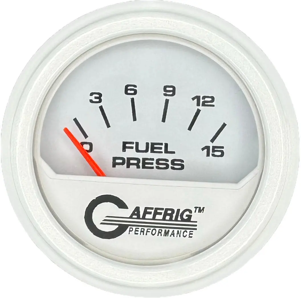 Gaffrig Part #195506 2 Inch Electric Fuel Pressure Marine Boat Gauge 0-15 Psi White 13