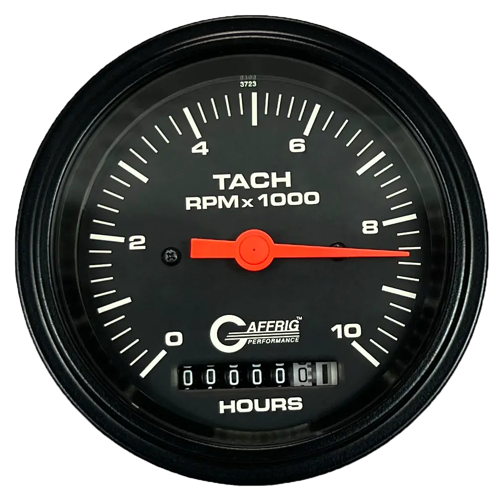 Gaffrig Part #4256 3 3/8 Inch Electric Tach/Hour Meter Marine Boat Gauge 0-10000 Rpm Black 9