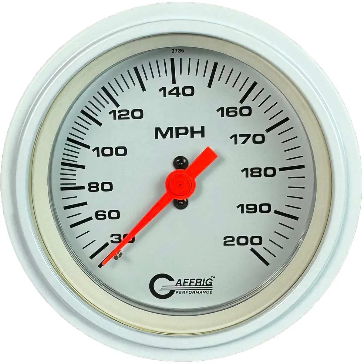 Gaffrig Part #4534 3 3/8 Inch Mechanical Dry Speedometer Marine Boat Gauge 200 Mph Kit White 13