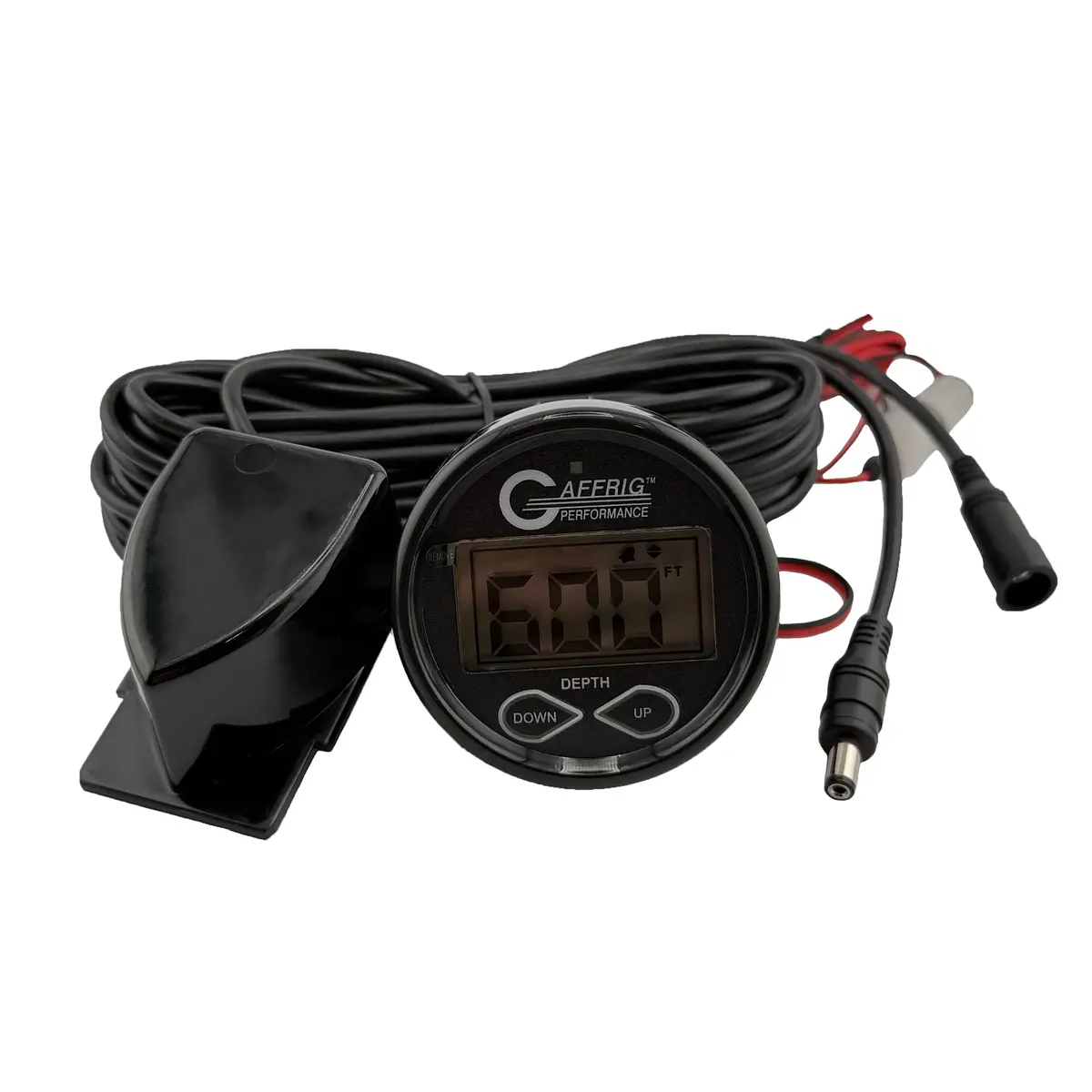 Gaffrig Part #5007 2 Inch High Performance Digital Depth Sounder Marine Boat Gauge Kit-Black- W/Alarm Air & Water Temp. And Transducer 1
