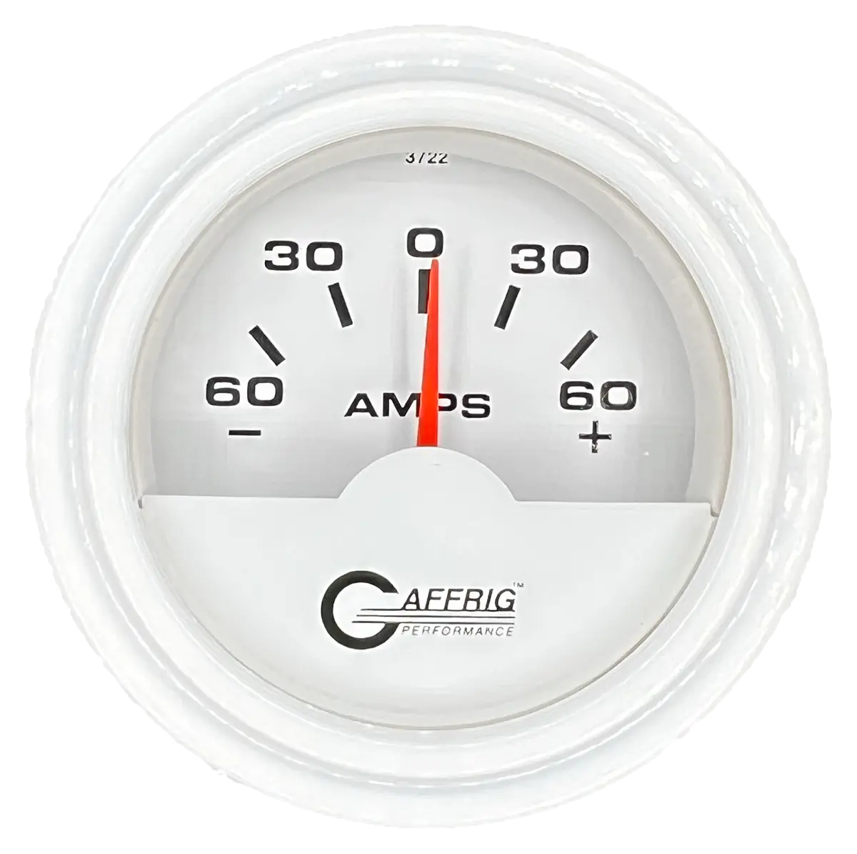 Gaffrig Part #5500 2 Inch Electric Ammeter Marine Boat Gauge -60/+60 Amp White 13
