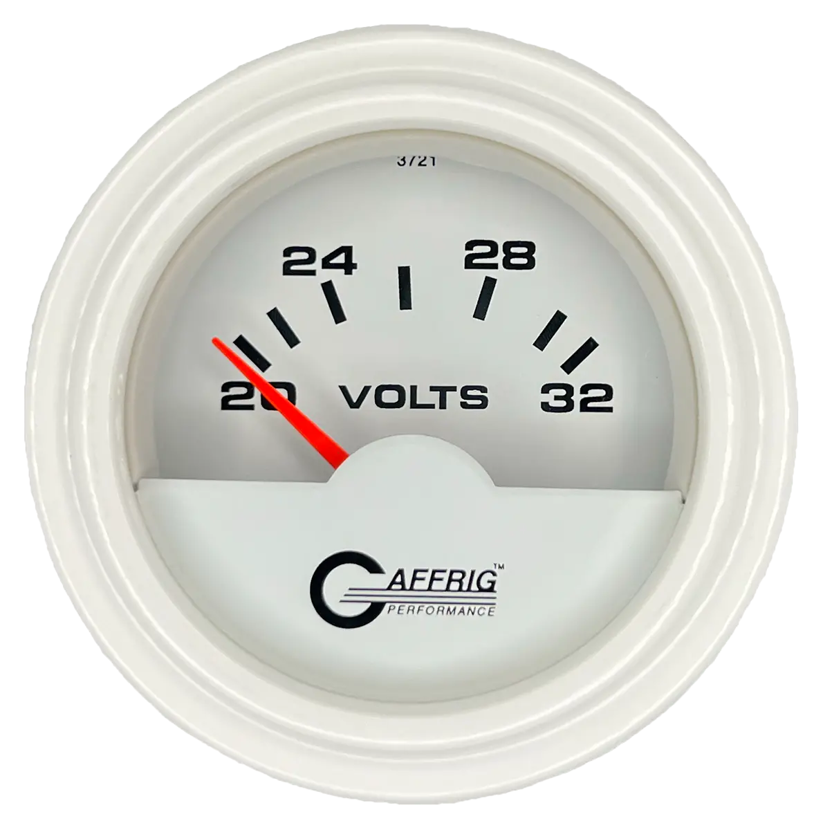 Gaffrig Part #5536 2 Inch Electric Voltmeter Marine Boat Gauge 16-32 Volt White 13