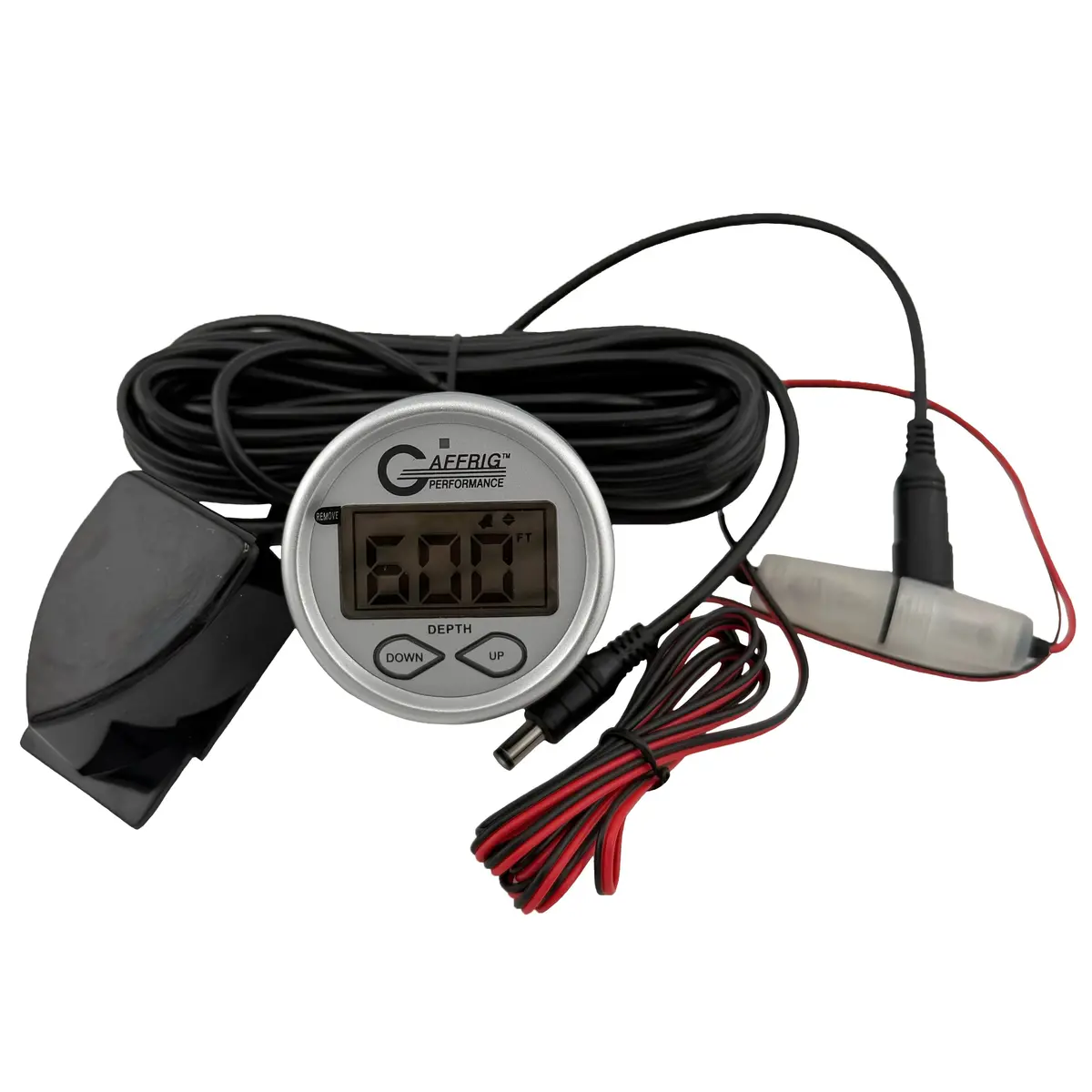 Gaffrig Part #5801 2 Inch High Performance Digital Depth Sounder Marine Boat Gauge Kit-Platinum W/Alarm 1