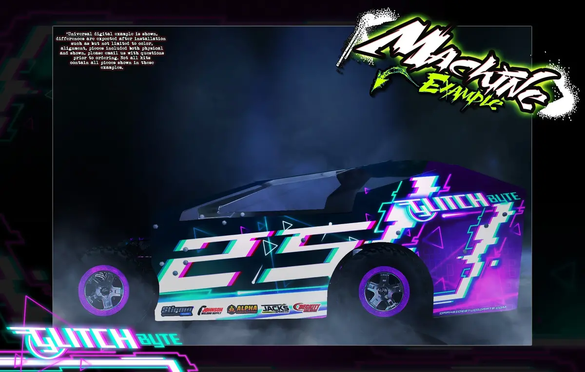 'Glitch Byte' Customizable Decal Skin Kit Fits Excelerate Mudboss Body #Xce-0500 Graphics Wrap 1