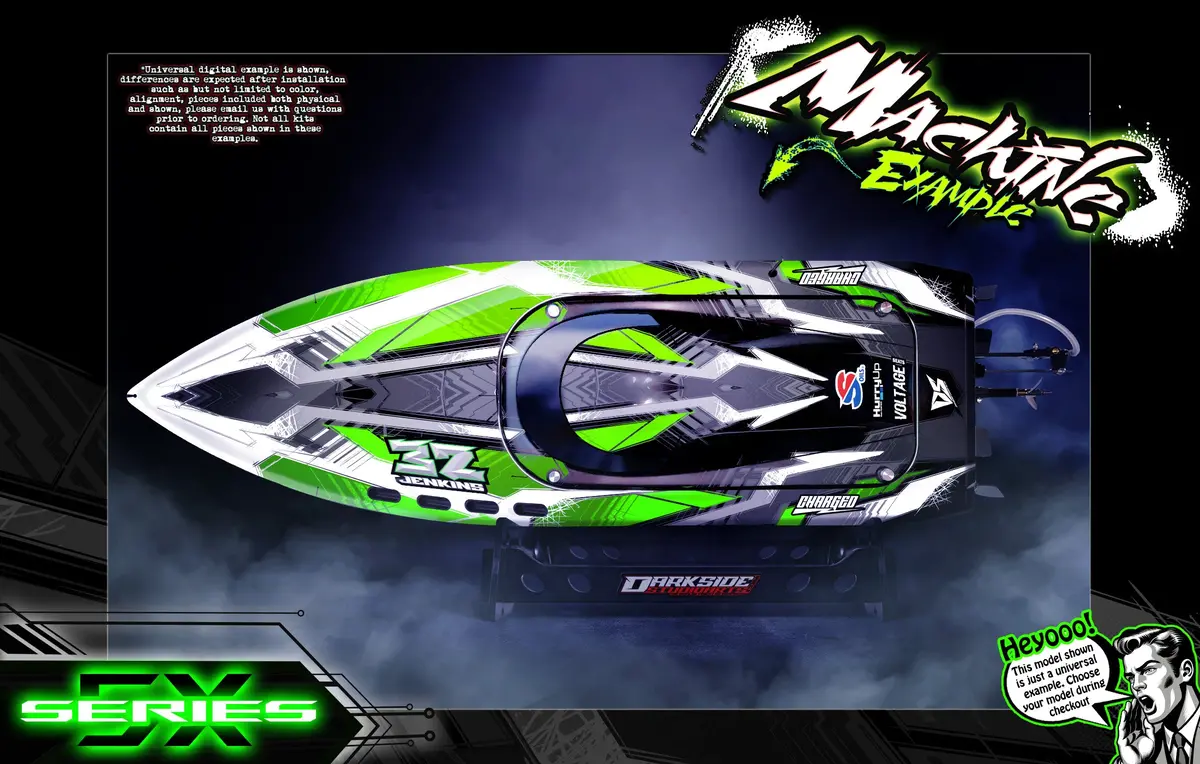 'Series 5X' Themed Graphics Skin Kit Fits Pro Boat® | Blackjack | Impulse | Jetstream | React | Recoil | Shockwave | Sonicwake | Ul-19 | Veles | Zelos 5