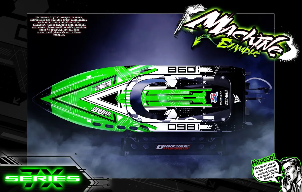 'Series 7X' Themed Graphics Skin Kit Fits Streamline Rc® | Thrasher Bash Boat | V1 | V2 | V3 | G2 4