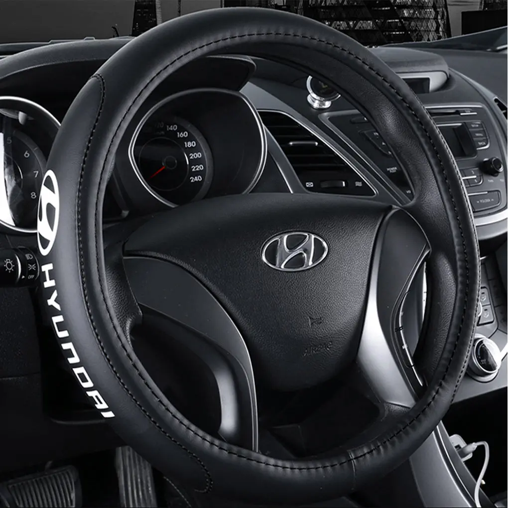 Hyundai Pvc Leather Steering Wheel Cover Fits Most Japanese Cars (High Quality) 1