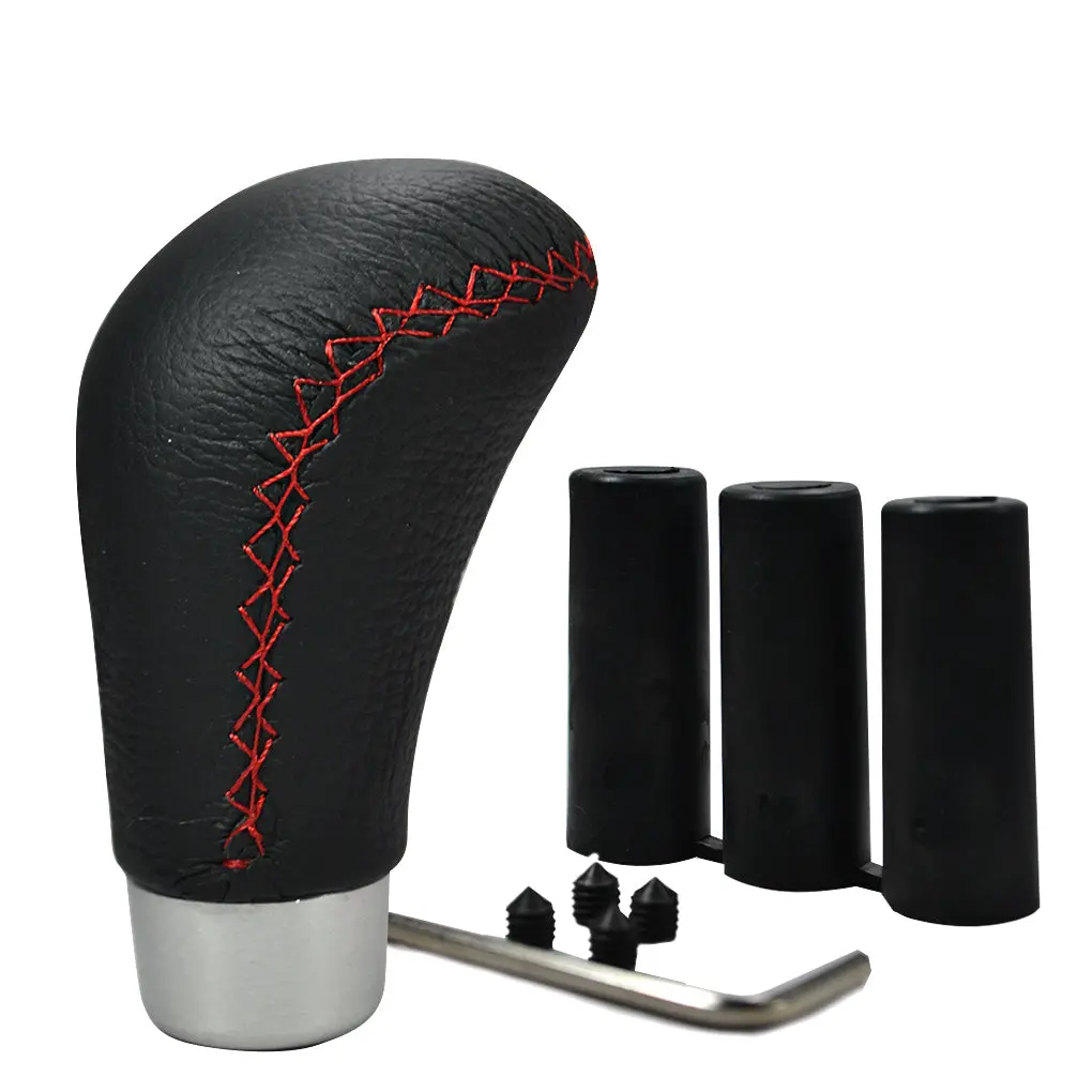Plain Leather Shift Knob For Universal Transmission Manual And Automatic Car 1