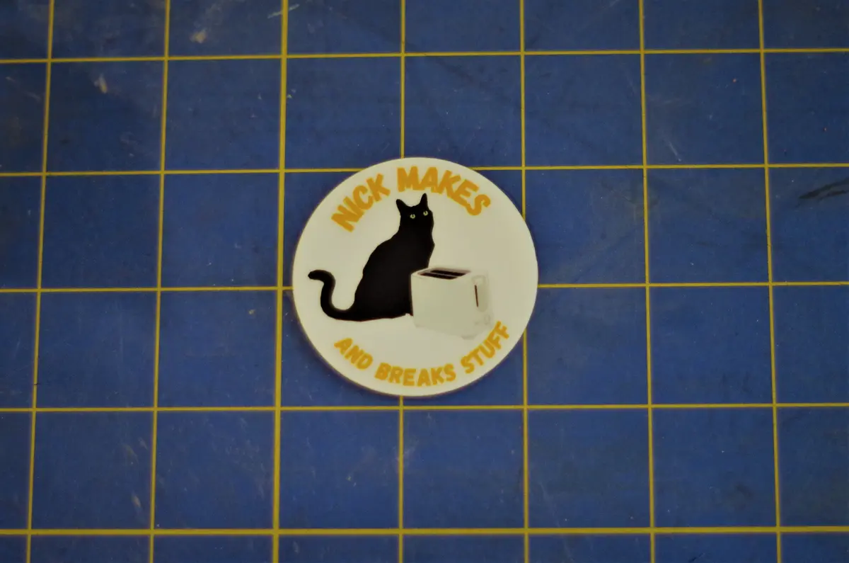 Nick Makes & Breaks Stuff - Cat Toaster - 2" Circle Sticker 1