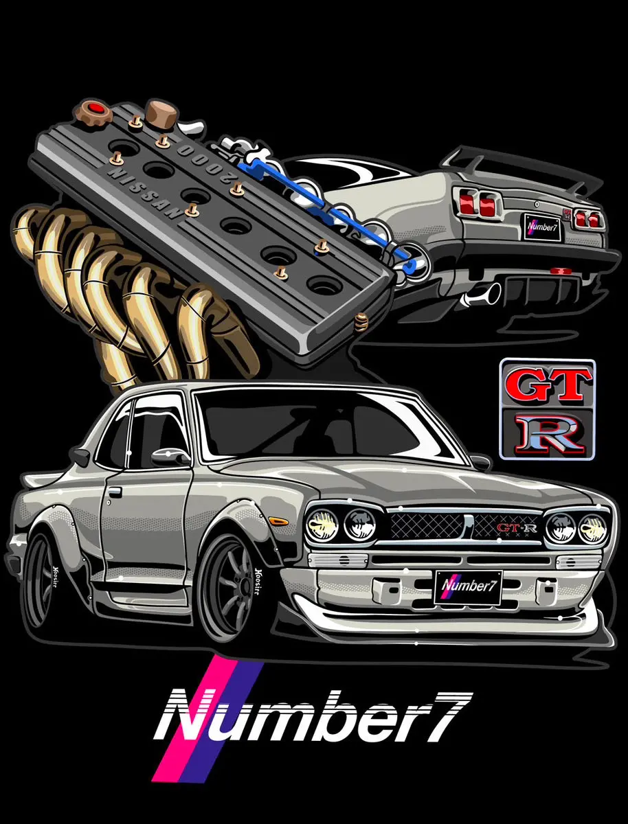Number7 Hakosuka Graphic Tee with Bold Rear Design
