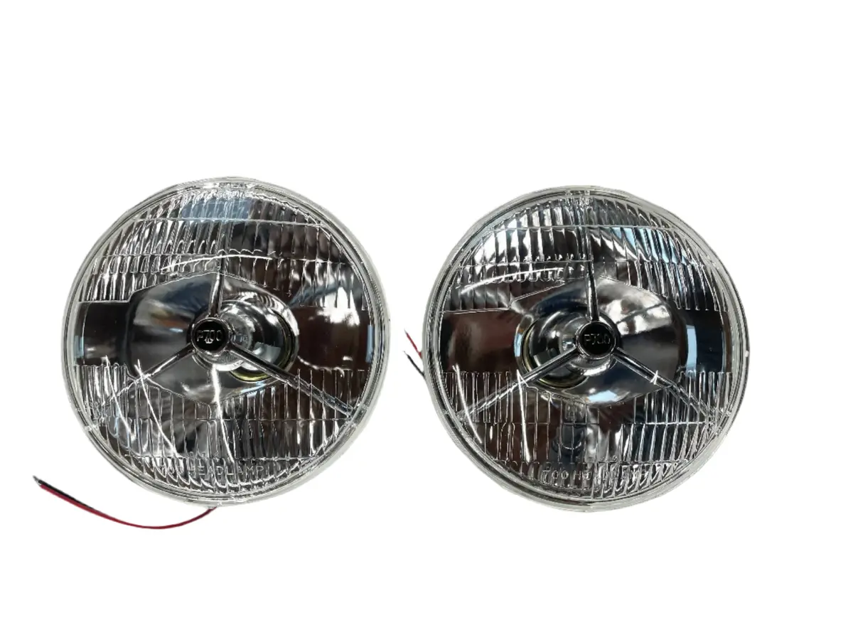 Tri Bar Headlamp Pair W/ H4 Bulbs 1
