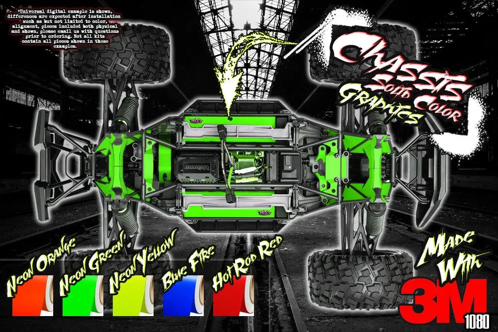 'Neon' Aftermarket Hop-Up Chassis Accent Graphics Decals Fits Traxxas X-Maxx Interior Chassis / Shock Tower #Tra7722 / Tra7739 / Tra7738 1