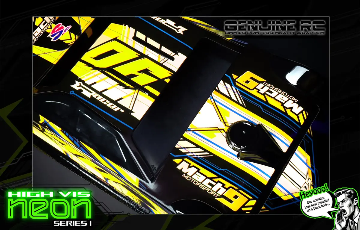 'Neon Series I' -Yellow- Pre-Wrapped & Assembled Genuine Jconcepts L8 Night 10" Lexan Body #Jco0396 1