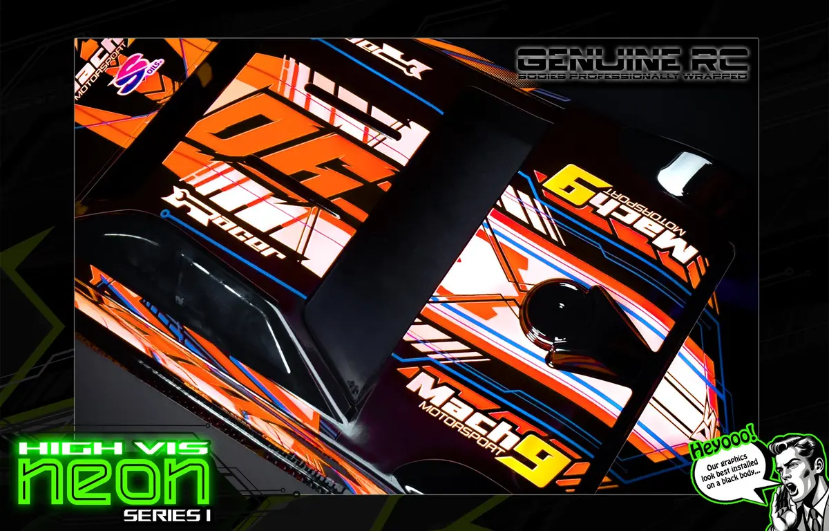 'Neon Series I' -Orange- Pre-Wrapped & Assembled Genuine Jconcepts L8 Night 10" Lexan Body #Jco0396 1