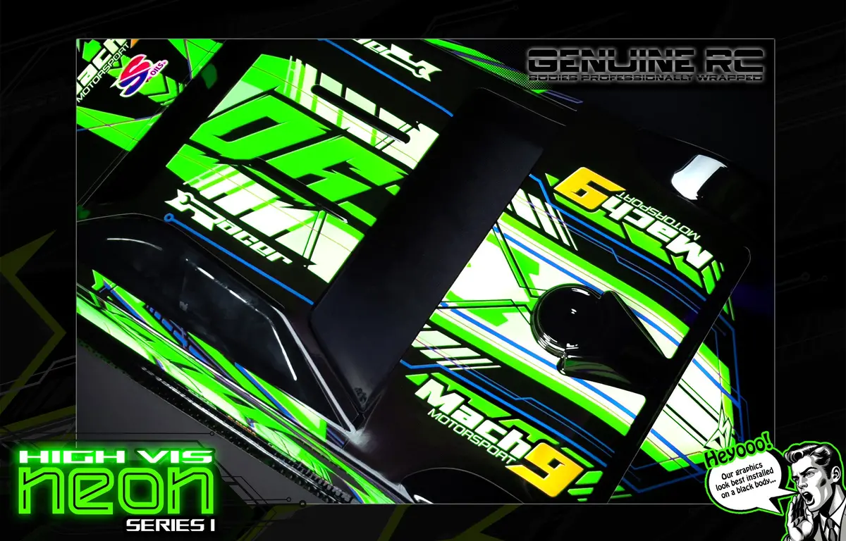 'Neon Series I' -Green- Pre-Wrapped & Assembled Genuine Jconcepts L8 Night 10" Lexan Body #Jco0396 1