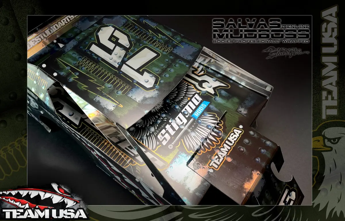 'Team Usa' Pre-Wrapped & Assembled Genuine Salvas Mudboss Lexan Body For Short Course Traxxas Slash Racing 1