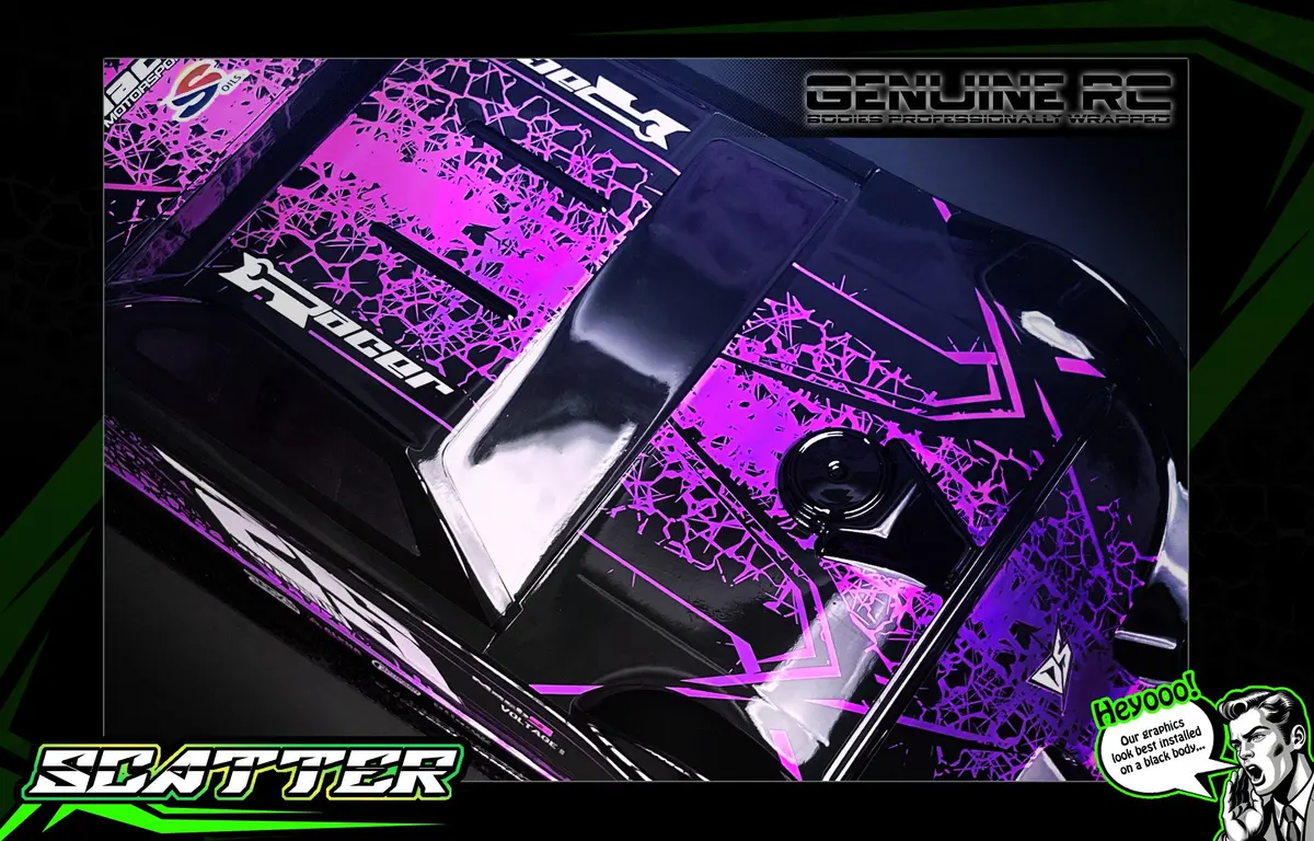 'Scatter' -Purple Chrome- Pre-Wrapped & Assembled Genuine Jconcepts L8 Night 10" Lexan Body #Jco0396 1