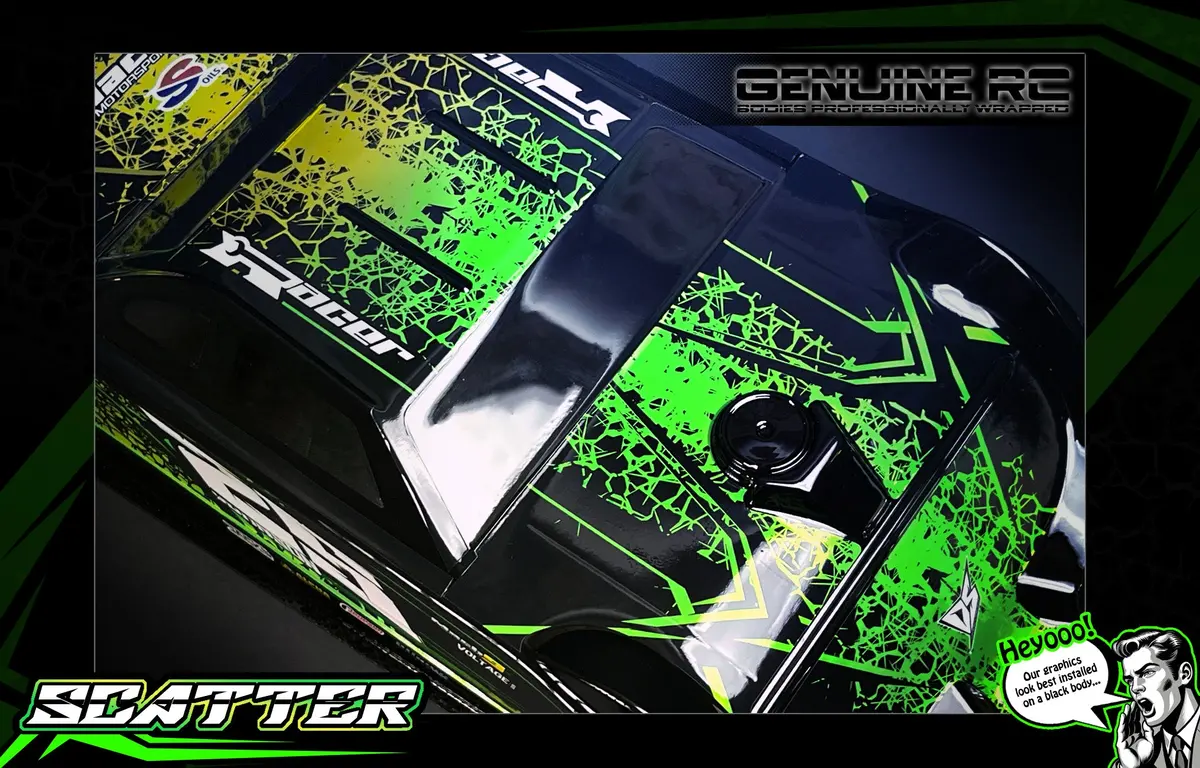 'Scatter' -Green Chrome- Pre-Wrapped & Assembled Genuine Jconcepts L8 Night 10" Lexan Body #Jco0396 1