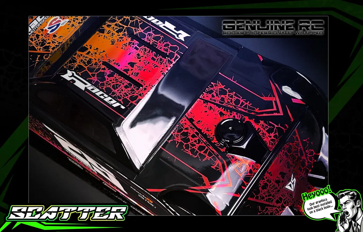 'Scatter' -Red Chrome- Pre-Wrapped & Assembled Genuine Jconcepts L8 Night 10" Lexan Body #Jco0396 1