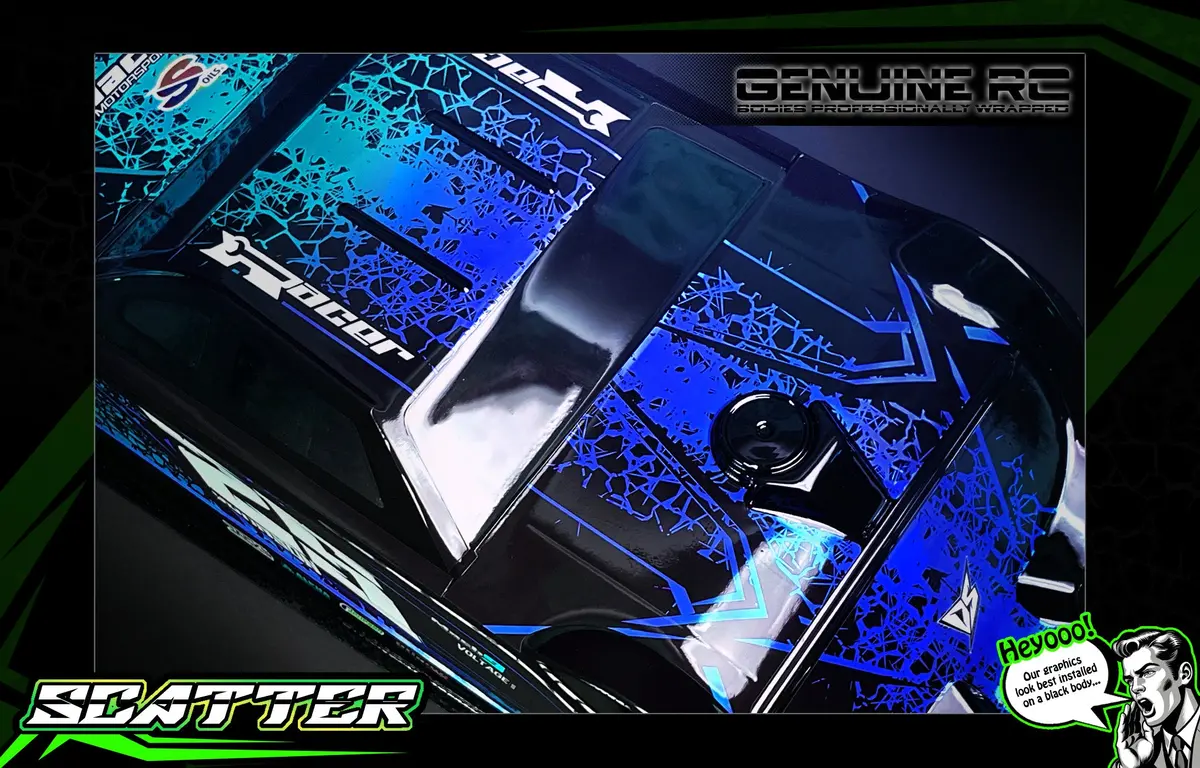 'Scatter' -Blue Chrome- Pre-Wrapped & Assembled Genuine Jconcepts L8 Night 10" Lexan Body #Jco0396 1