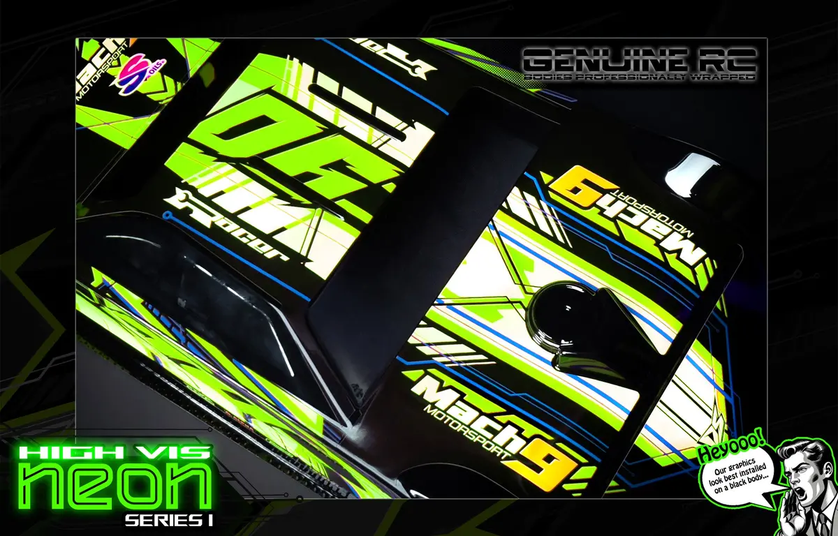 'Neon Series I' -Acid Green- Pre-Wrapped & Assembled Genuine Jconcepts L8 Night 10" Lexan Body #Jco0396 1