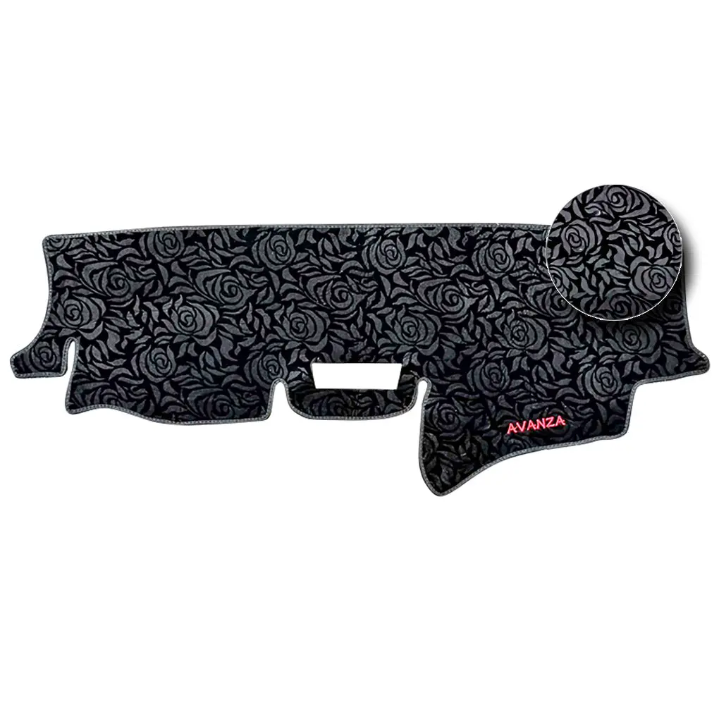 Dashboard Cover For Toyota Avanza 2016-2019 (Leatherette/Felt/Abstract Floral Material) 3