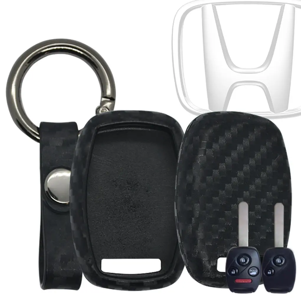 Honda Carbon Fiber Soft Silicone Key Fob Case 1