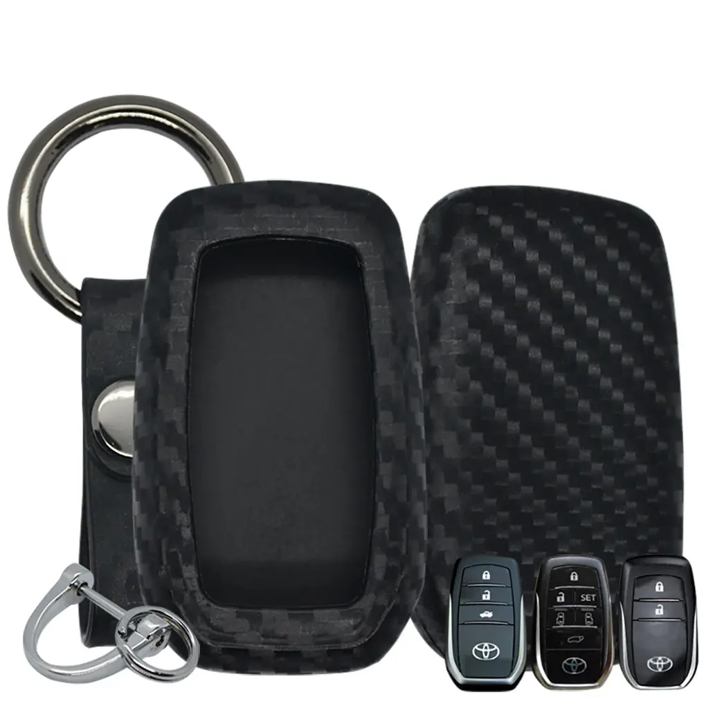 Toyota Carbon Fiber Soft Silicone Key Fob Case 3