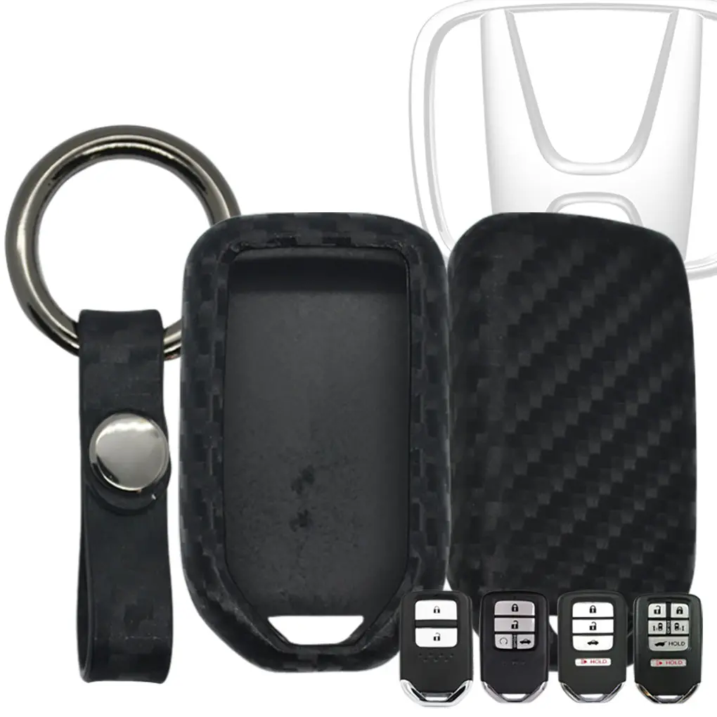 Honda Carbon Fiber Soft Silicone Key Fob Case 1