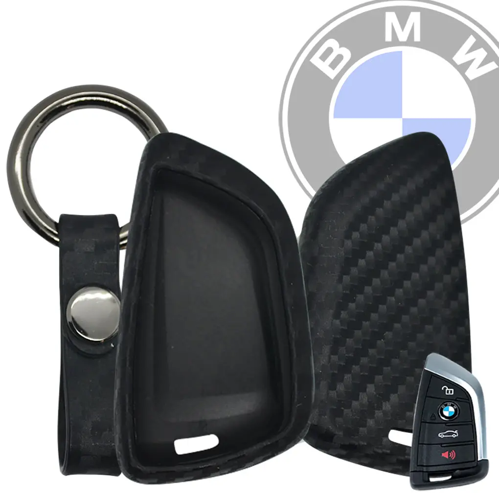 Bmw Carbon Fiber Soft Silicone Key Fob Case 1