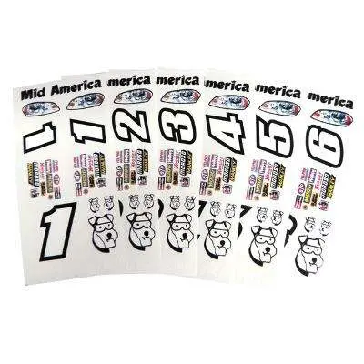 Mid-America Number & Fender Stickers 1 Each (Random Number) 1