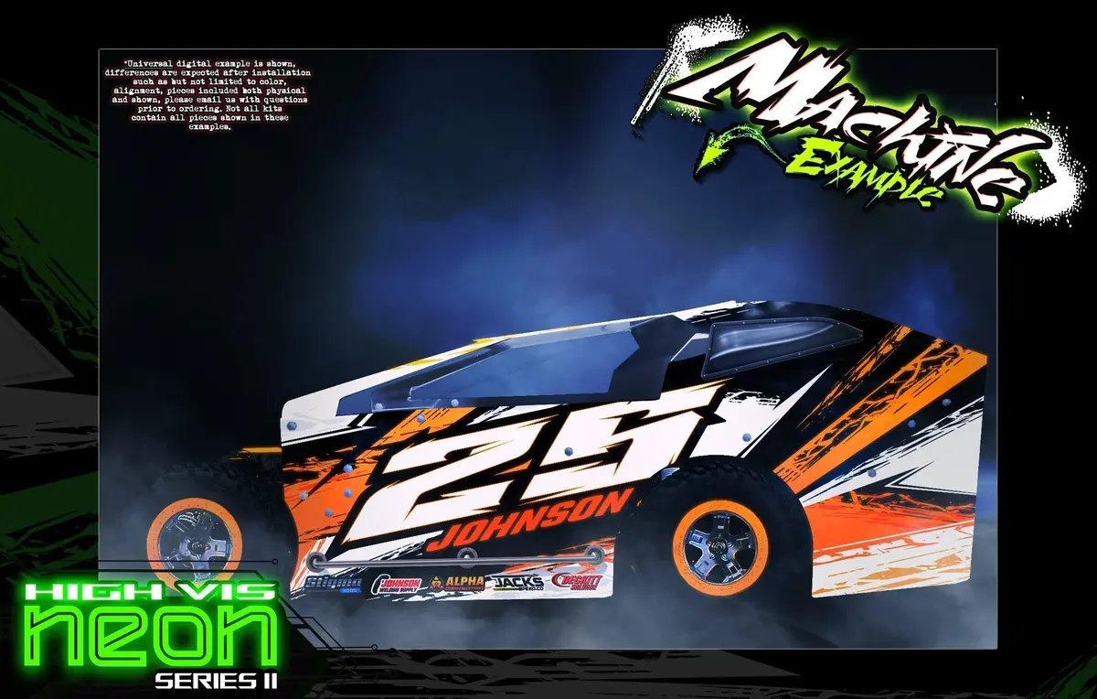 'Neon Series Ii' High Vis Neon Customizable Wrap Decal Skin Kit Fits Phoenix Performance Rc Mudboss Lexan Body 1