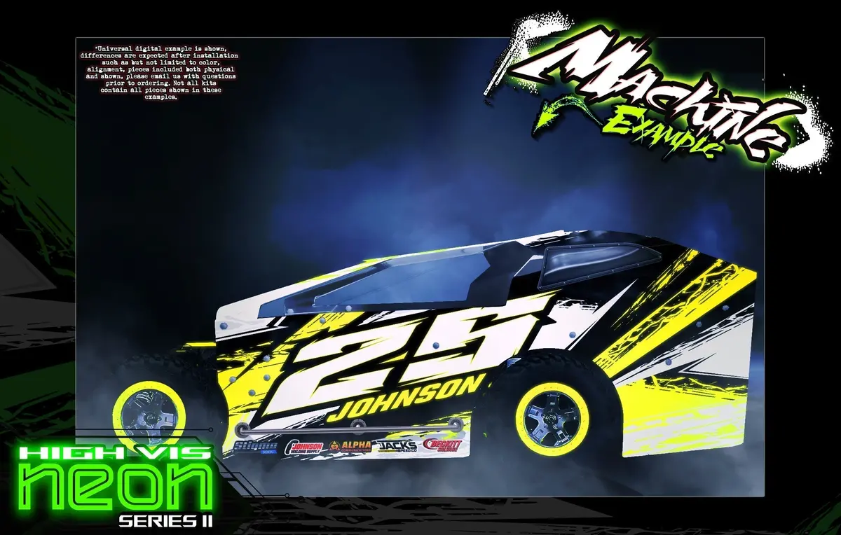 'Neon Series Ii' High Vis Neon Customizable Wrap Decal Skin Kit Fits Phoenix Performance Rc Mudboss Lexan Body 1