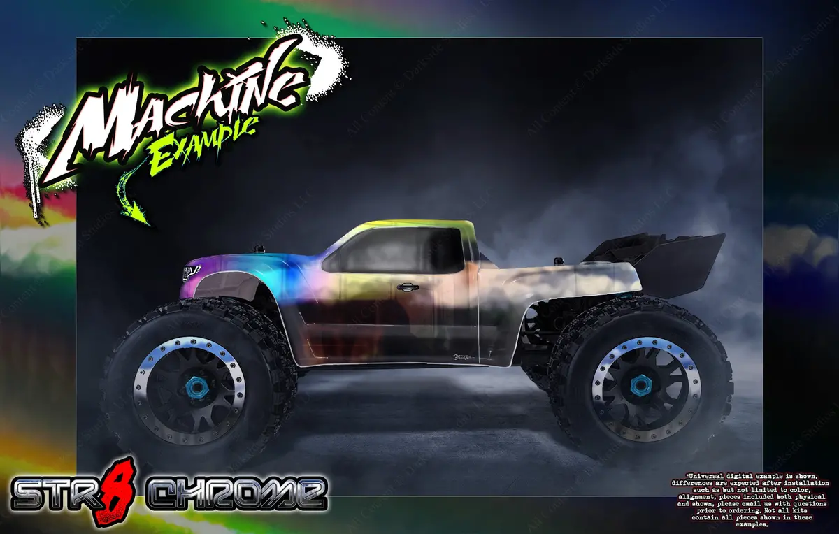 'Str8 Chrome' Graphics Wrap Decal Kit For Pro-Line Brute Bash Unbreakable Body For Arrma Kraton 6S 8S 1