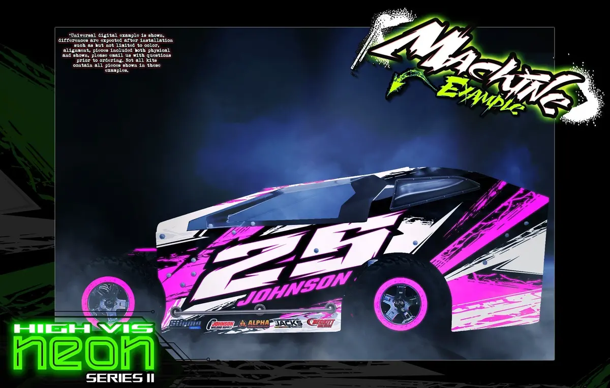 'Neon Series Ii' High Vis Neon Customizable Wrap Decal Skin Kit Fits Phoenix Performance Rc Mudboss Lexan Body 1