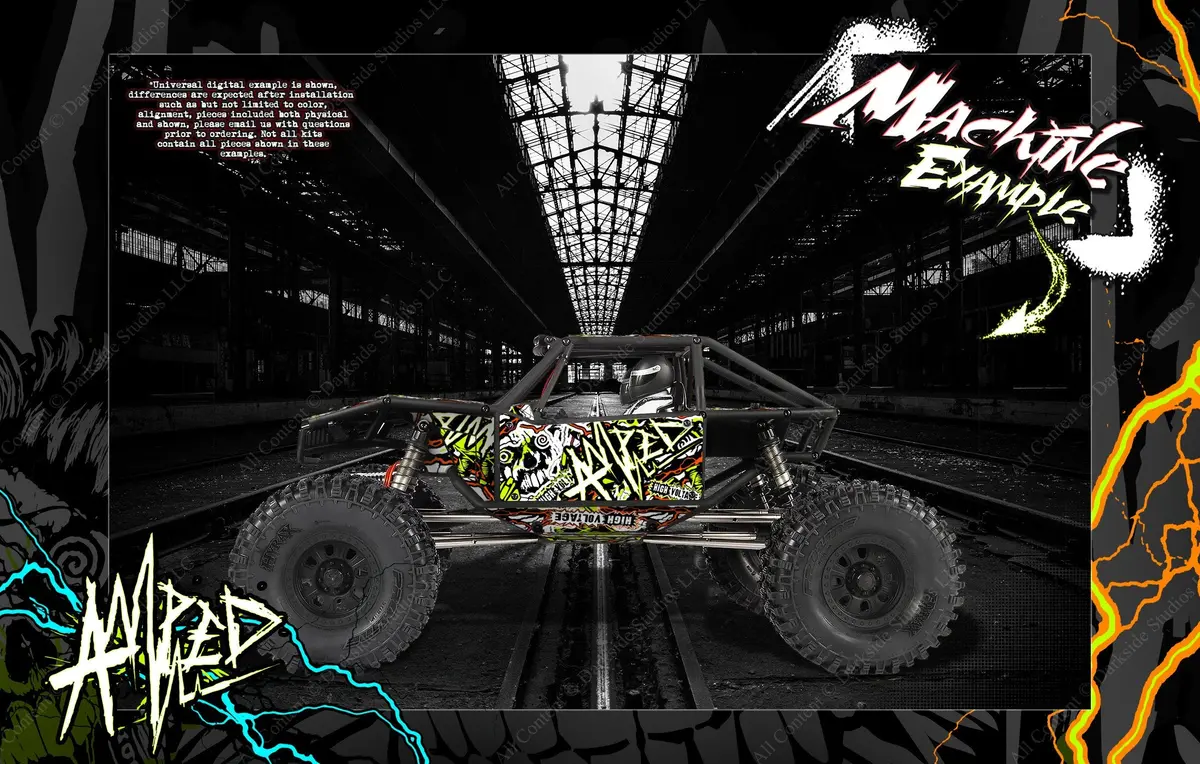 'Amped' Graphics Skin Hopup Kit Fits Axial Capra Body, Interior And Chassis 1