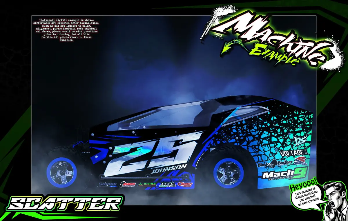'Scatter' Customizable Wrap Decal Skin Kit Fits Phoenix Performance Rc Mudboss Lexan Body 1