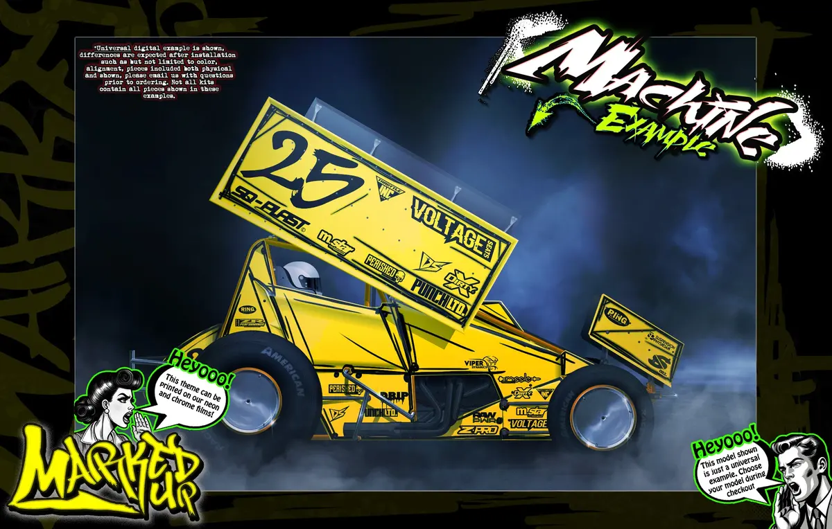 'Marked Up' Themed Graphics Skin Kit Fits Team Gfrp® | 2023 Jack Paradigm | Assault | Assault High Bite | Hustler | Weapon Midget Body 1